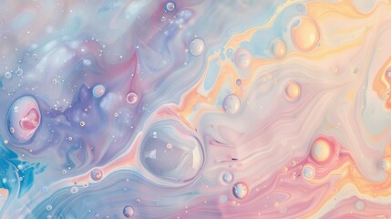 Dreamy pastel marbling, where oil meets water in serene harmony
