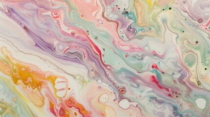 Tranquil pastel marbling, a canvas where oil and acrylic coalesce