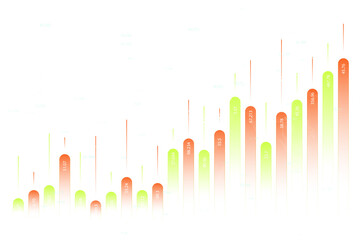 A colorful forex candlestick chart for financial market analysis on a white background, depicting trading and investment concepts