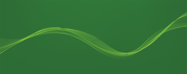 Abstract green gradient background with wavy lines	
