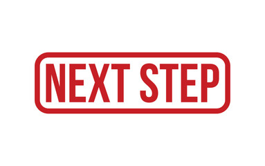 Red Next Step Rubber Stamp Seal Vector