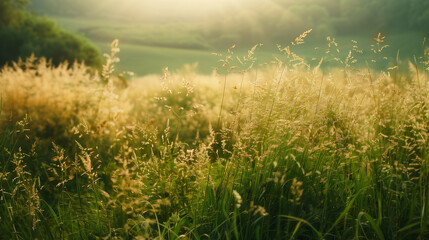 Obraz na płótnie Canvas Lush green grass meadow background