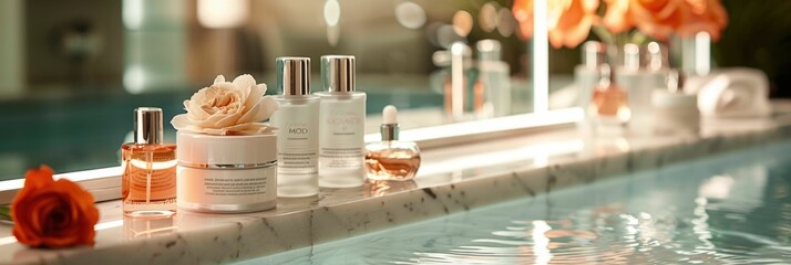 Luxurious Anti Aging Spa Treatments Displayed in an Elegant and Relaxing Bathroom Setting