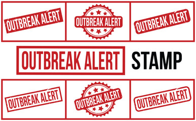 Outbreak Alert Rubber Stamp Set Vector