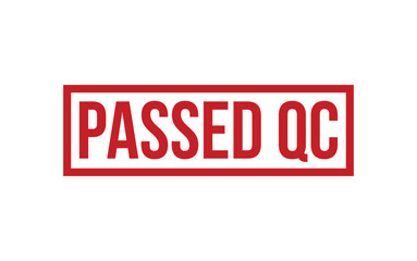 Red Passed QC Rubber Stamp Seal Vector