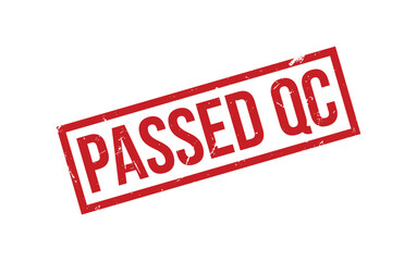 Red Passed QC Rubber Stamp Seal Vector