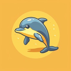 Enchanted Seas: Adorable Dolphin Illustration