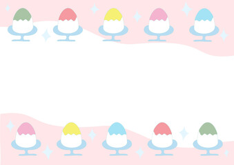 パステルカラーの可愛いかき氷の背景フレーム