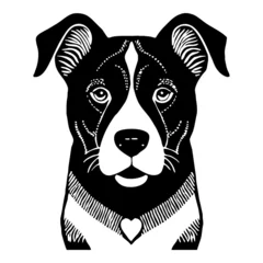 Fotobehang Dog . Animal black and white illustration . Logo design, for use in graphics. Generated by Ai © Wioletta