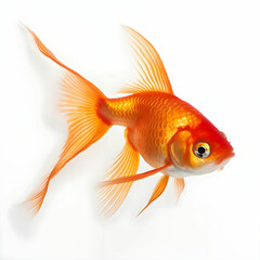 The goldfish on white background . Comet Goldfish Isolated on White Background