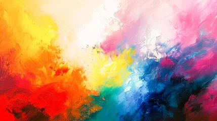 Fotobehang Colorful background with brush strokes © Margo_Alexa