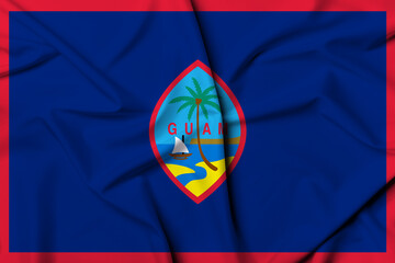 Beautifully waving and striped Guam flag, flag background texture with vibrant colors and fabric...