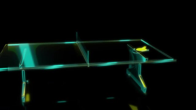Rendering 3D animation, VISUAL EFFECTS Ping Pong Table Model on a black background