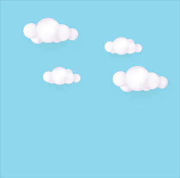 3D render of clouds. Realistic graphic elements for the website, beautiful sky. Pictures for printing on fabric. Backdrop for logo and text, Outdoor nature, spring weather cloudscape.