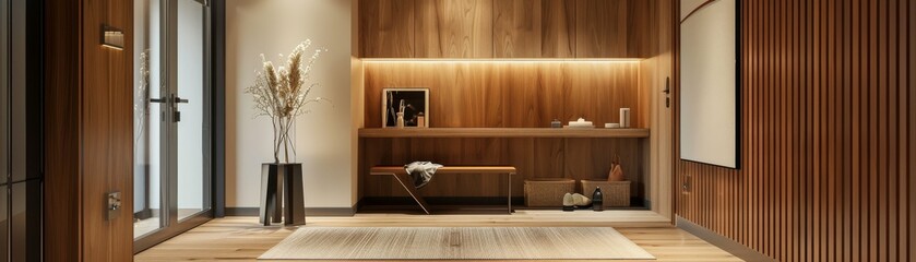 Elegant Wooden Interior with Modern Design Elements