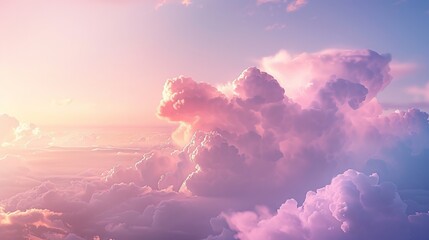 Cloudy sky at sunset, with cumulus clouds and an atmospheric afterglow