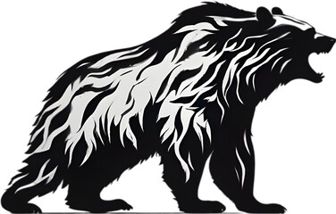 Close-up painting of a ferocious bear.