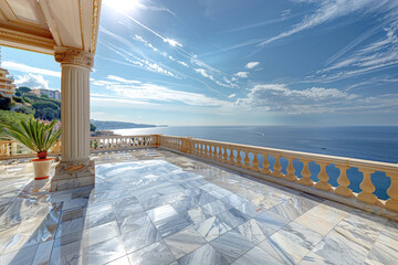 A Monaco apartment with French Riviera charm, marble floors, and a spacious terrace offering...