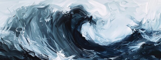 Abstract Wave of Monochrome Tones
