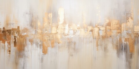 The abstract picture of the gold, grey and white colour that has been painted or splashed on the white blank background wallpaper to form random shape that cannot be describe yet beautiful. AIGX01.