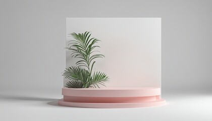 3d render of Abstract minimal  display podium for showing products or cosmetic presentation with  in bright colours 