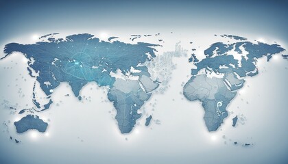 World Map Representing Global Business in bright colours 