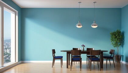 Modern interior design of apartment in bright colours 