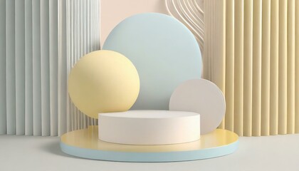 Fototapeta premium Sublime Simplicity: Natural Pastel Scene with Geometric Forms