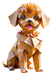Generative AI Isolated origami dog