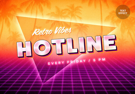 Miami Vibe Retrowave Text Effect Mockup