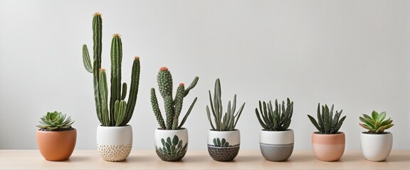 Obraz premium collection Set of different mixed cactus in bright colours 