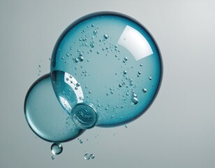 Blue bubble, 3d render in bright colours 