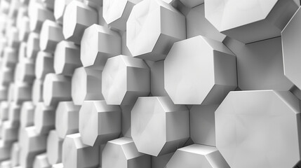 Sleek Simplicity: Abstract White Hexagon Background