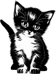 Obraz premium Close-up painting of a cute kitten.