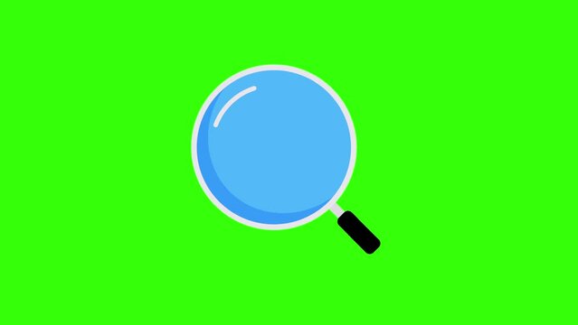 search icon animation with a green screen background