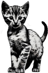 Obraz premium Close-up painting of a cute kitten.