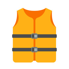 safety Life Jacket flat vector icon illustration logo clipart