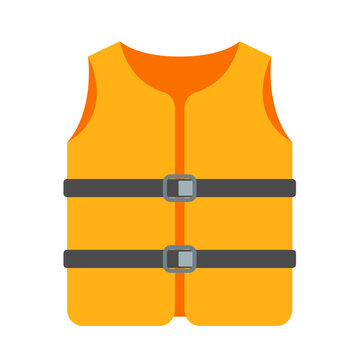 safety Life Jacket flat vector icon illustration logo clipart