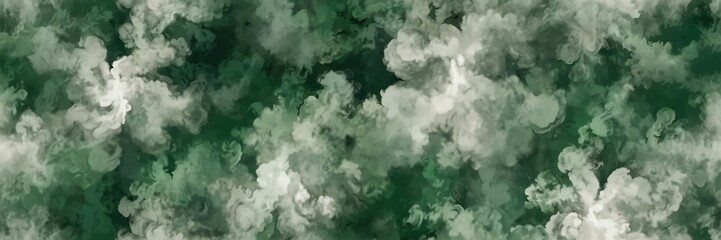 green and white abstract background with cloudy swirls pattern from Generative AI