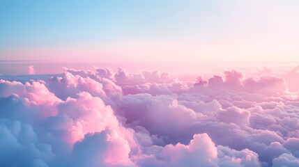 Cloudy sky at sunset, with cumulus clouds and an atmospheric afterglow