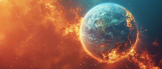 Obraz na płótnie Canvas Planet under pressure, the heat of climate change