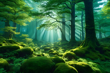 mysterious magical forests and landscapes filled with enchantment - obrazy, fototapety, plakaty