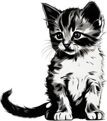 Obraz premium Close-up painting of a cute kitten.