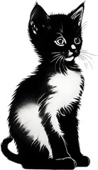 Obraz premium Close-up painting of a cute kitten.