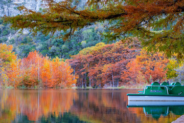 Wonderful Fall Color Garner State Park - obrazy, fototapety, plakaty
