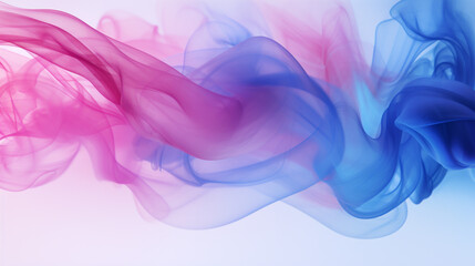 A colorful, flowing smoke with pink and blue swirls. Concept of movement and energy