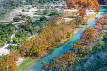 Amazing Fall Color Garner State Park - obrazy, fototapety, plakaty
