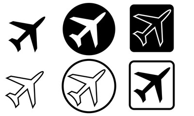 airplane icon. Plane or airplane icons set. Replaceable vector design