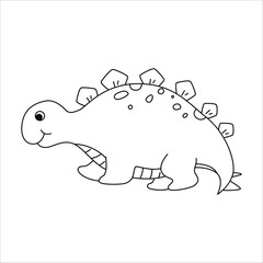 Cute Dino coloring page. Dinosaur vector illustration. Animal vector