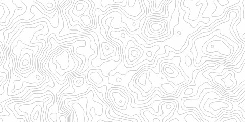 	
Vector geography landscape Topo contour map on white background, Topographic contour lines. Seamless pattern with lines Topographic map. Geographic mountain relief diagram line wave carve pattern.